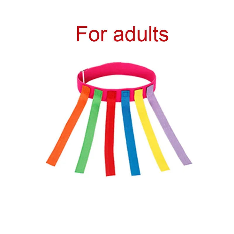 FanzyMarket tail tag game belt set with adjustable waistband and six tail straps for kids and adults, suitable for outdoor parties and PE games.