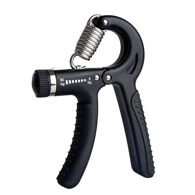 FanzyMarket adjustable hand gripper for forearm strength, featuring black design and 10–60 kg (22–132 lb) resistance.