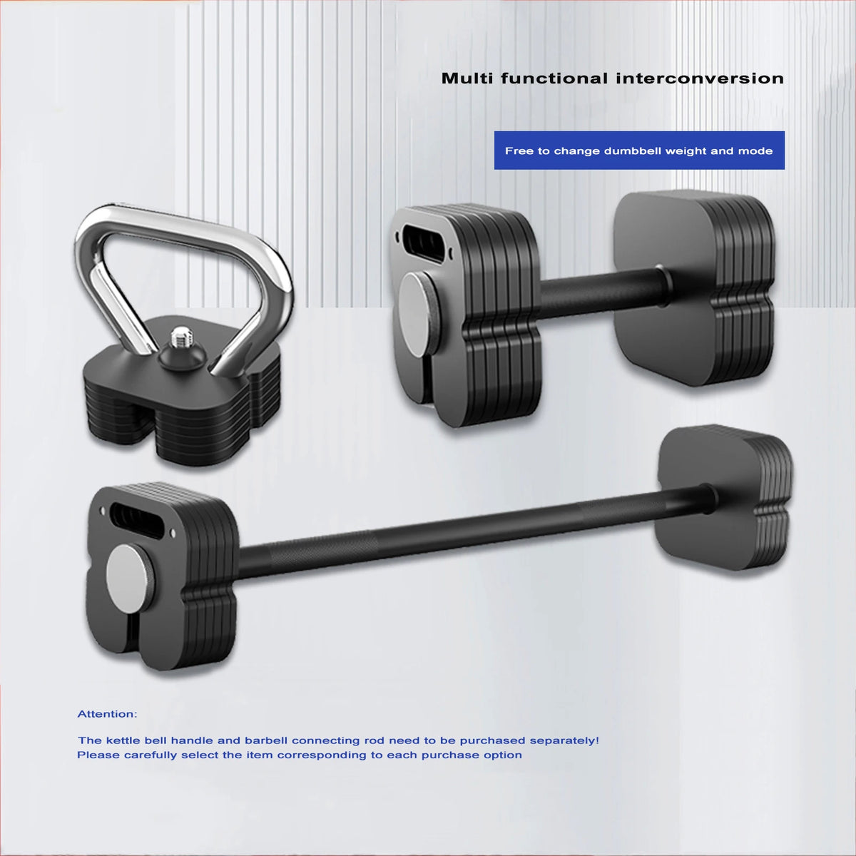 FanzyMarket adjustable steel dumbbell set with 36kg pair, featuring quick 2kg increment square plug-in for versatile strength training.