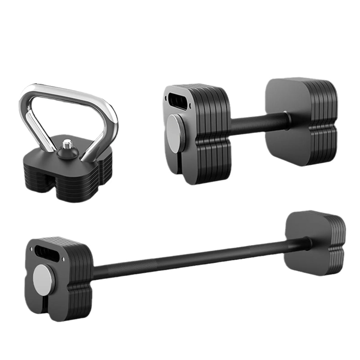FanzyMarket Pure Steel Adjustable Dumbbell Set with 4kg to 102kg weight range, featuring quick 2kg increment square plug-in, pair of dumbbells.