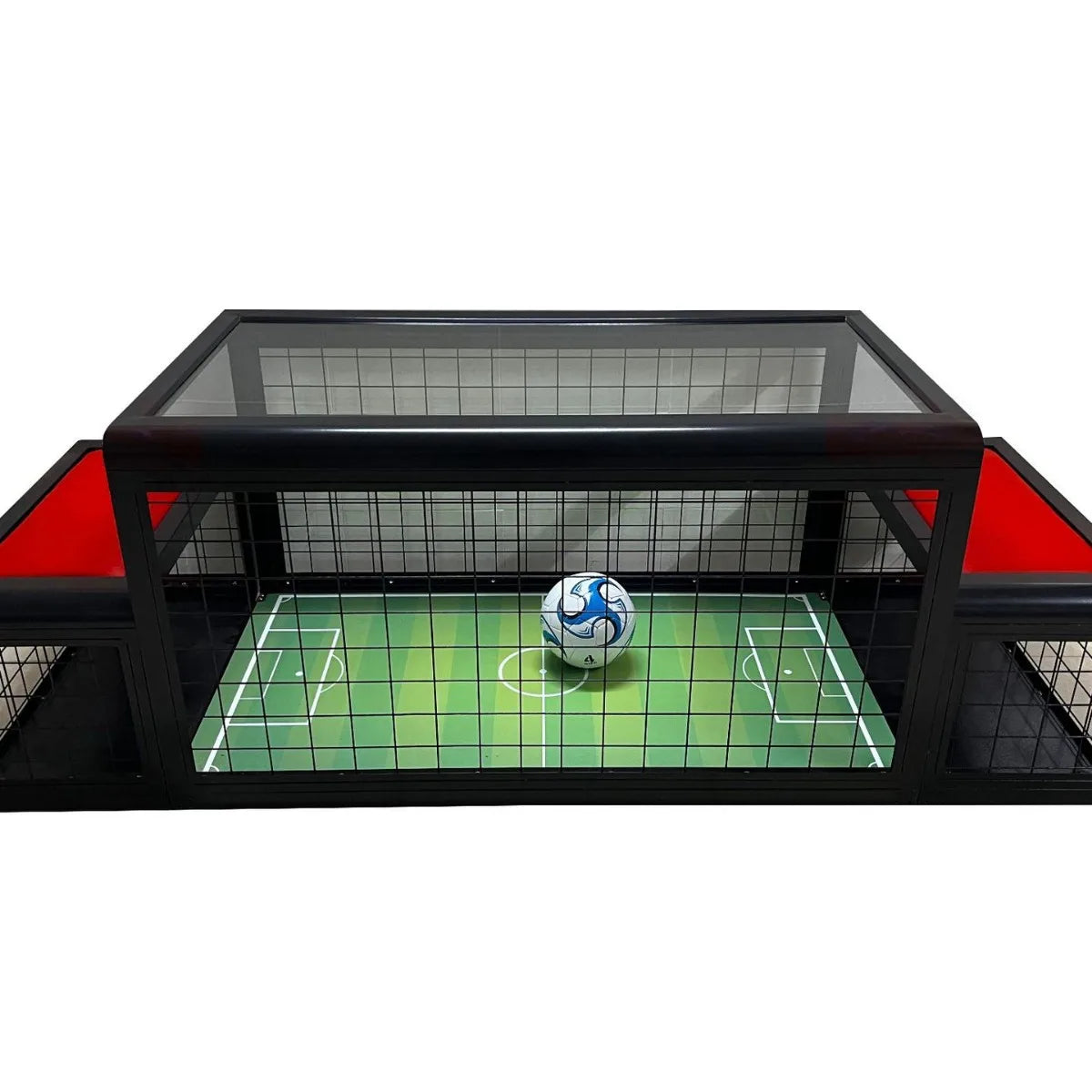 FanzyMarket coin-operated 2-player foosball table with soccer design, 55x31.5x29 inches, suitable for indoor and outdoor fun.