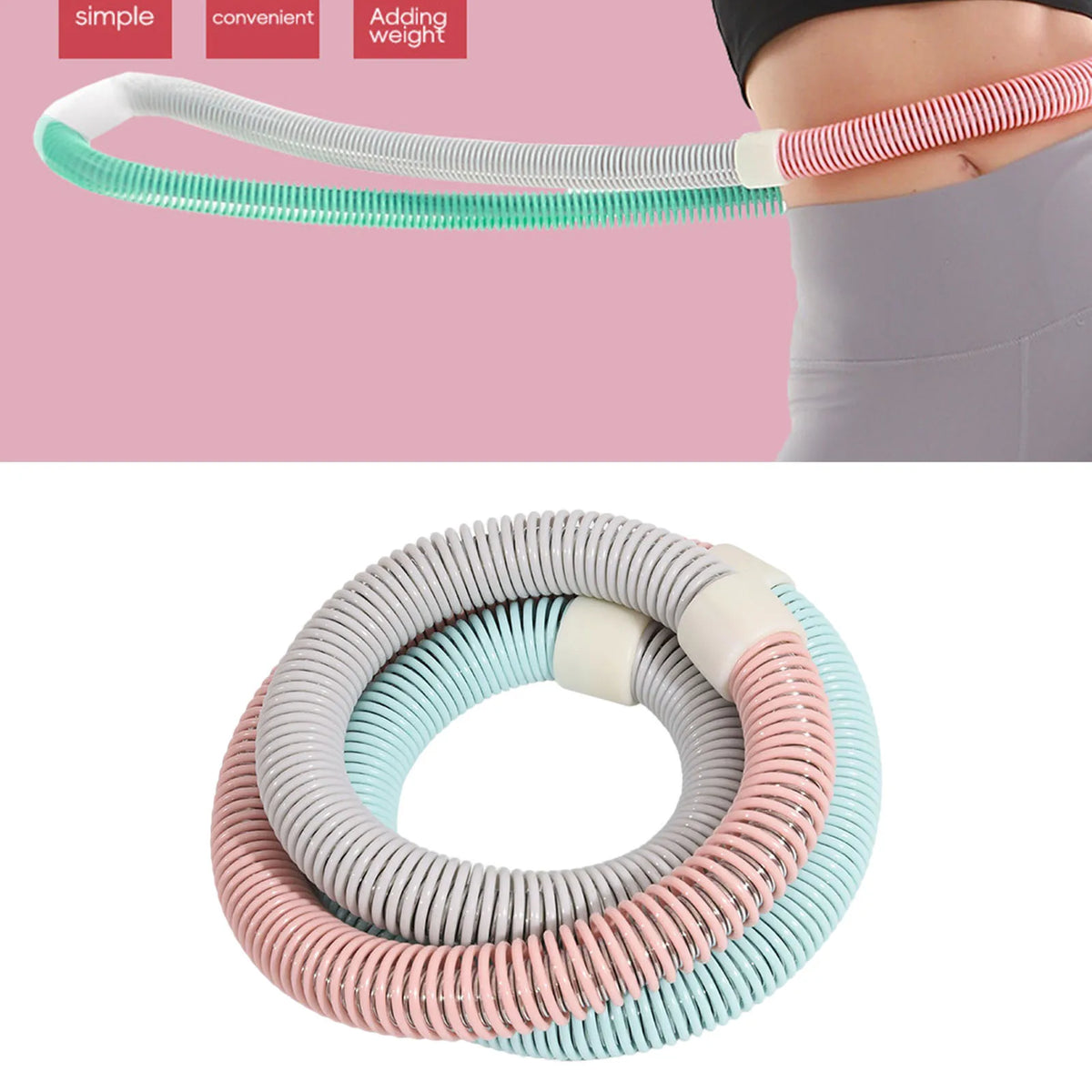 FanzyMarket weighted fitness hoop, 62.99-inch foldable hula hoop for adults, suitable for waist and abdomen workout indoors or outdoors.