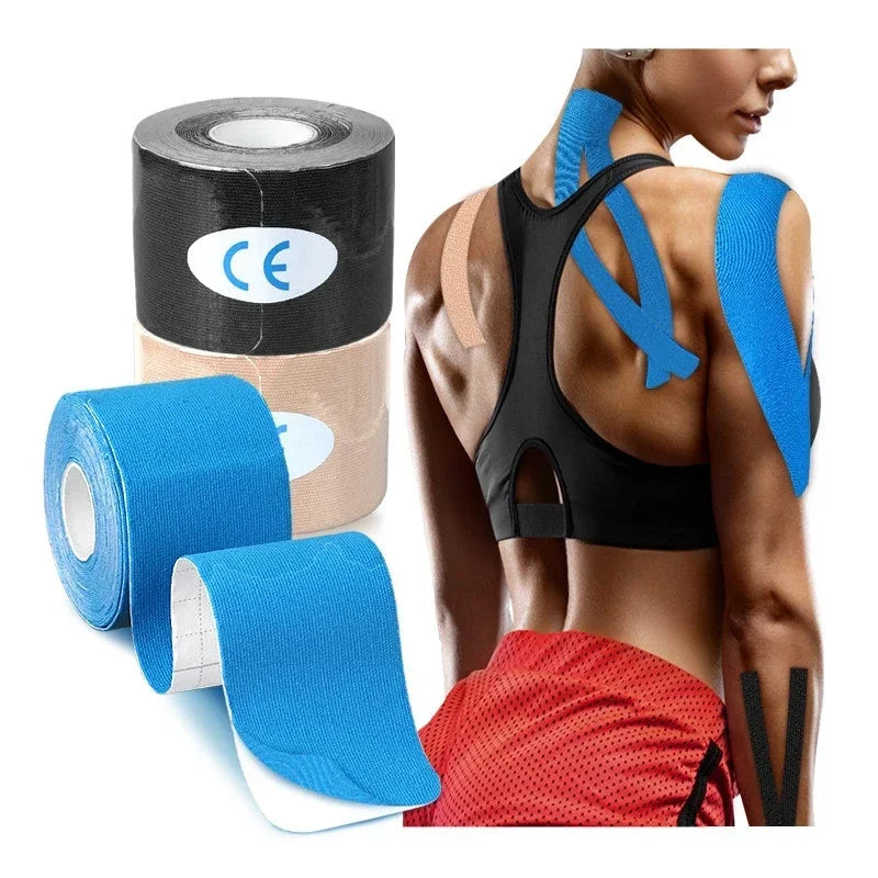 FanzyMarket kinesio tape for muscle and knee pain relief, elastic sports kinesiology tape in 2.5 cm width.