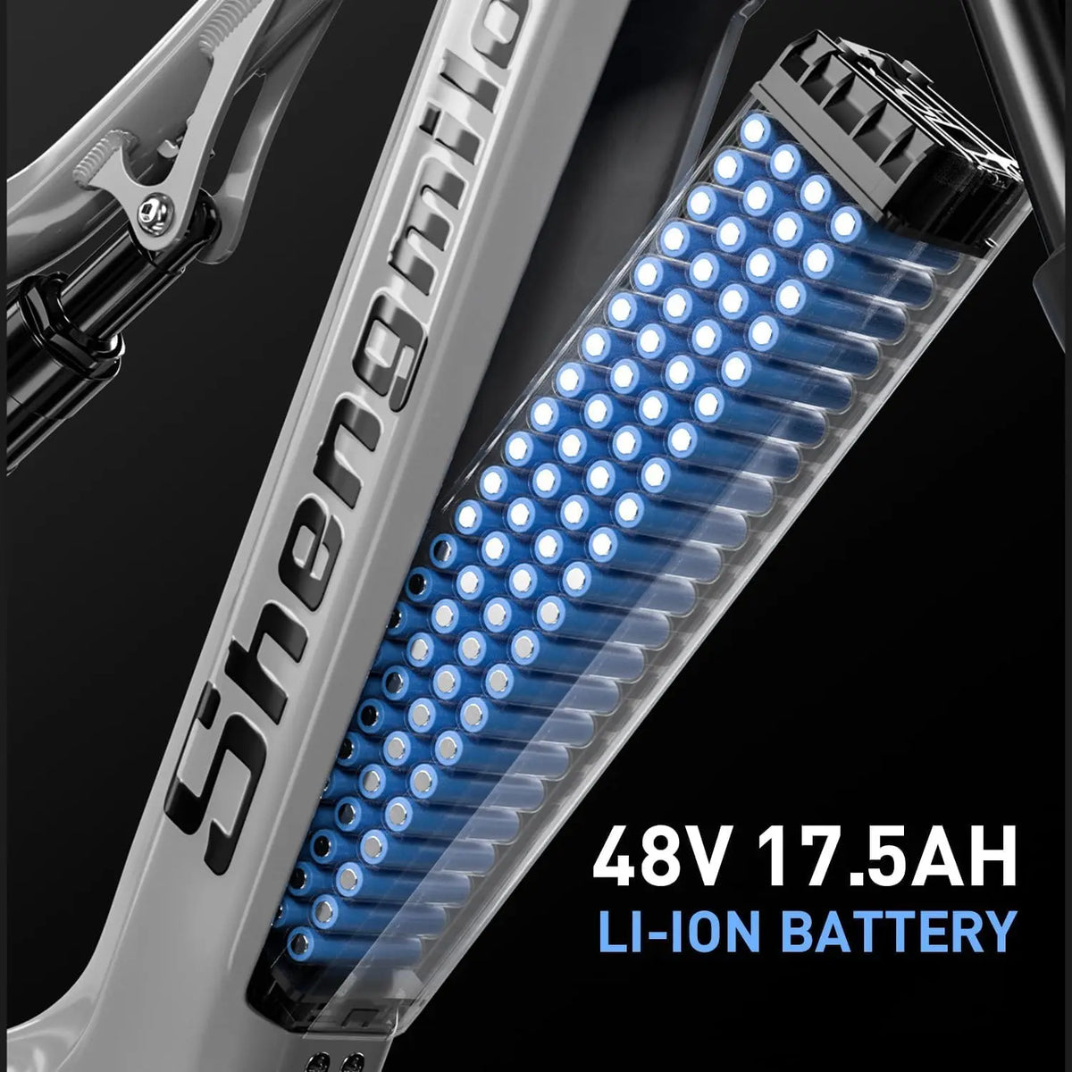 FanzyMarket 26-inch 2000W dual motor electric mountain bike with fat tires, 7-speed gear, and a removable 48V 17.5Ah battery.