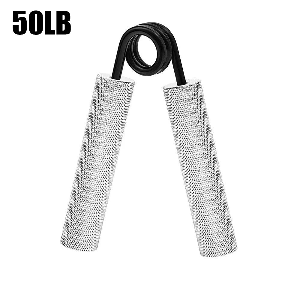 FanzyMarket heavy-duty metal hand gripper for grip strength, finger, wrist, and forearm rehabilitation, with 50lb resistance.