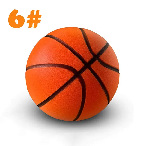FanzyMarket silent foam basketball for indoor play, size 7, brown, airless design, perfect for safe basketball practice indoors.