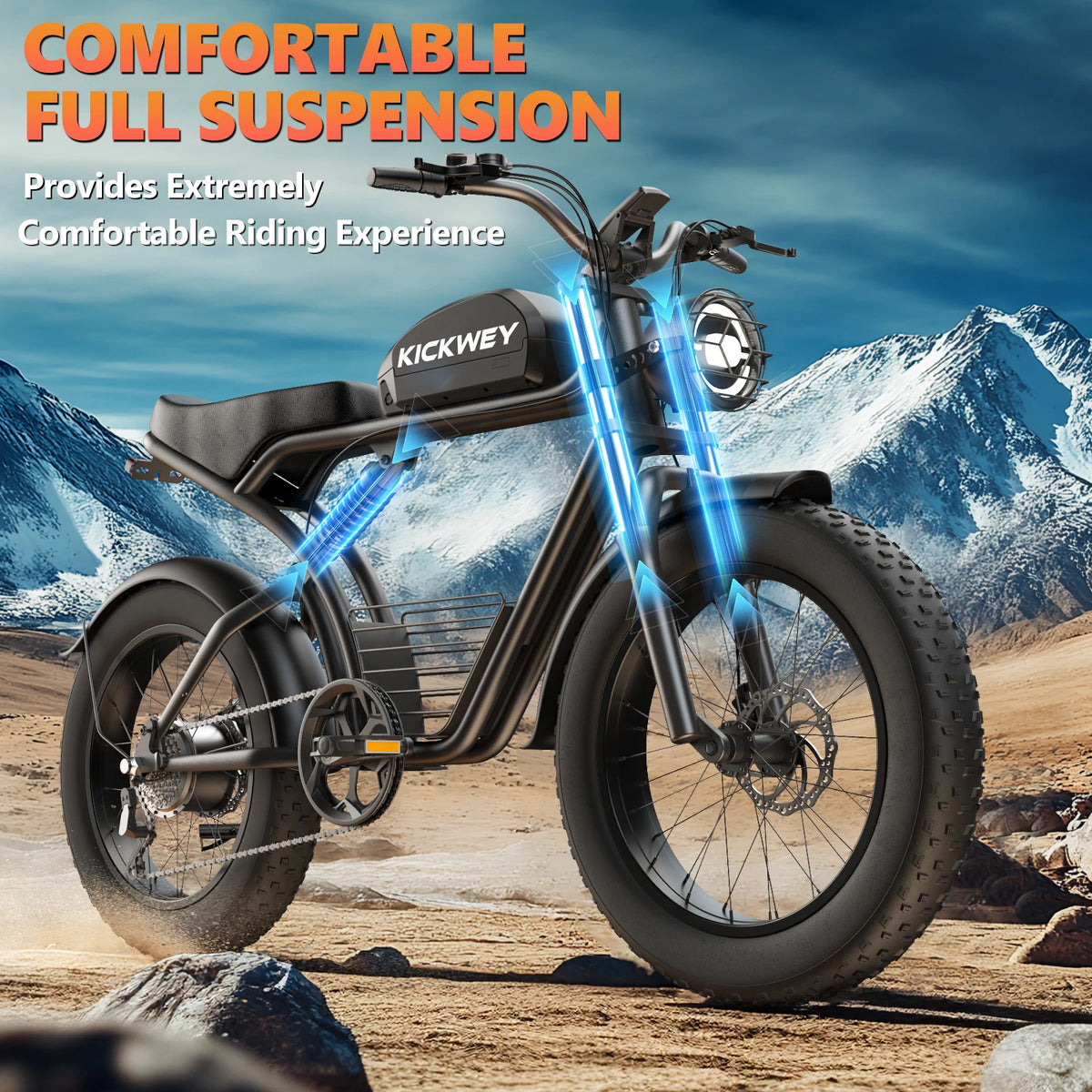 FanzyMarket 1500W electric mountain bike with 20-inch fat tires, brushless motor, long-range 48V 23Ah battery, off-road design