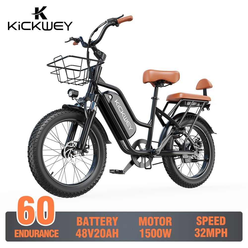 FanzyMarket 1500W electric mountain bike for adults, 20-inch frame, 48V 20Ah removable battery, showing the bike on trail.