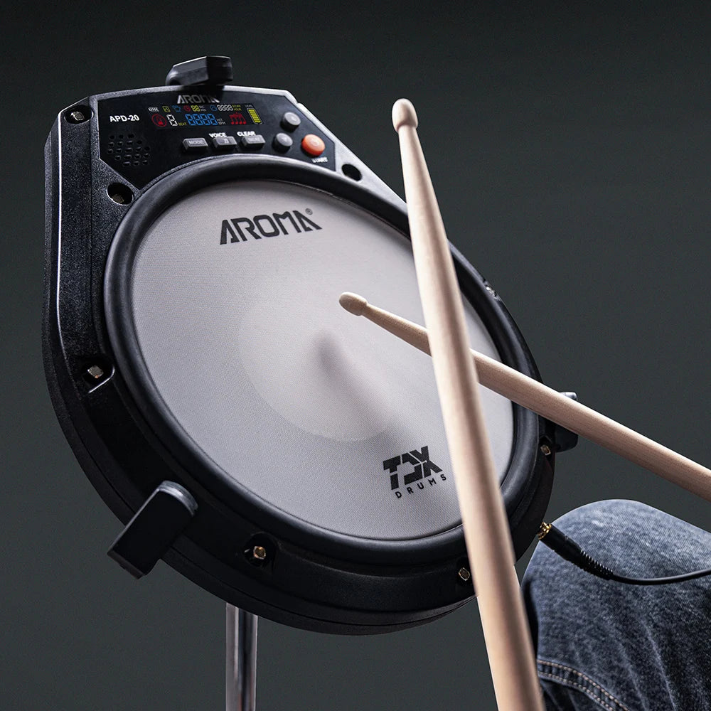 FanzyMarket portable rechargeable electronic drum practice pad with silent design, metronome, speed training, and headphone output.