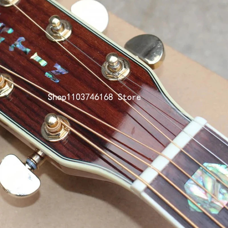 FanzyMarket 41-inch acoustic-electric guitar with solid spruce top, rosewood fingerboard, 20 frets, and 6 strings.