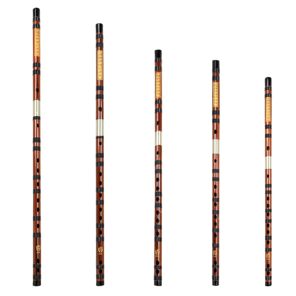 FanzyMarket handmade bamboo Dizi flute with brass joint, keys C to G, case, and membrane, 2-piece transverse musical instrument.