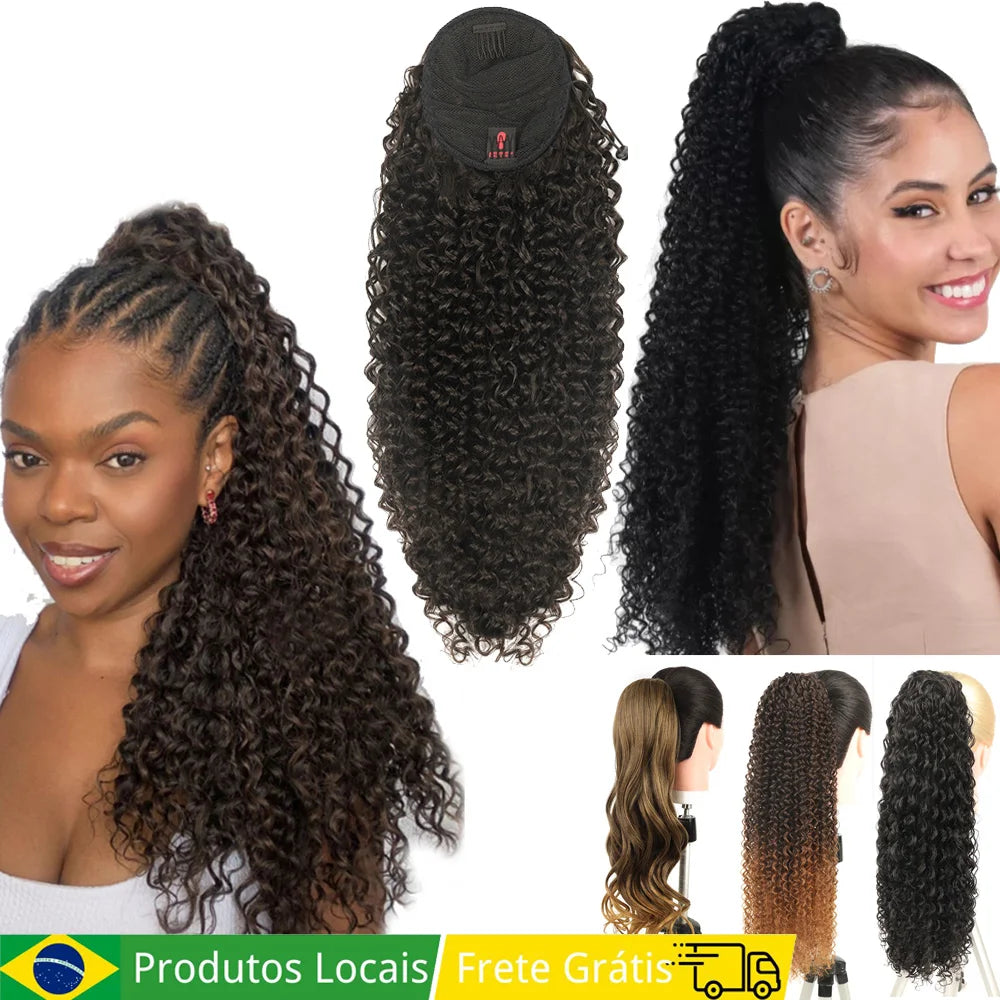 Clip-In Curly Ponytail Hair Extension – Heat-Resistant Bio Fiber (120–150 g / 4.2–5.3 oz)