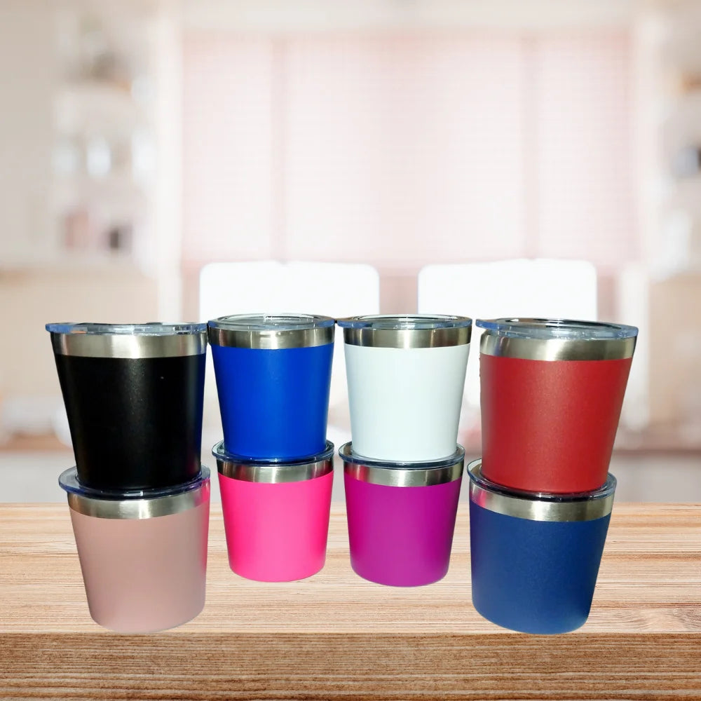 200ml (6.8 fl oz) Matte Stainless Steel Thermal Cuia Cup with Acrylic Lid
