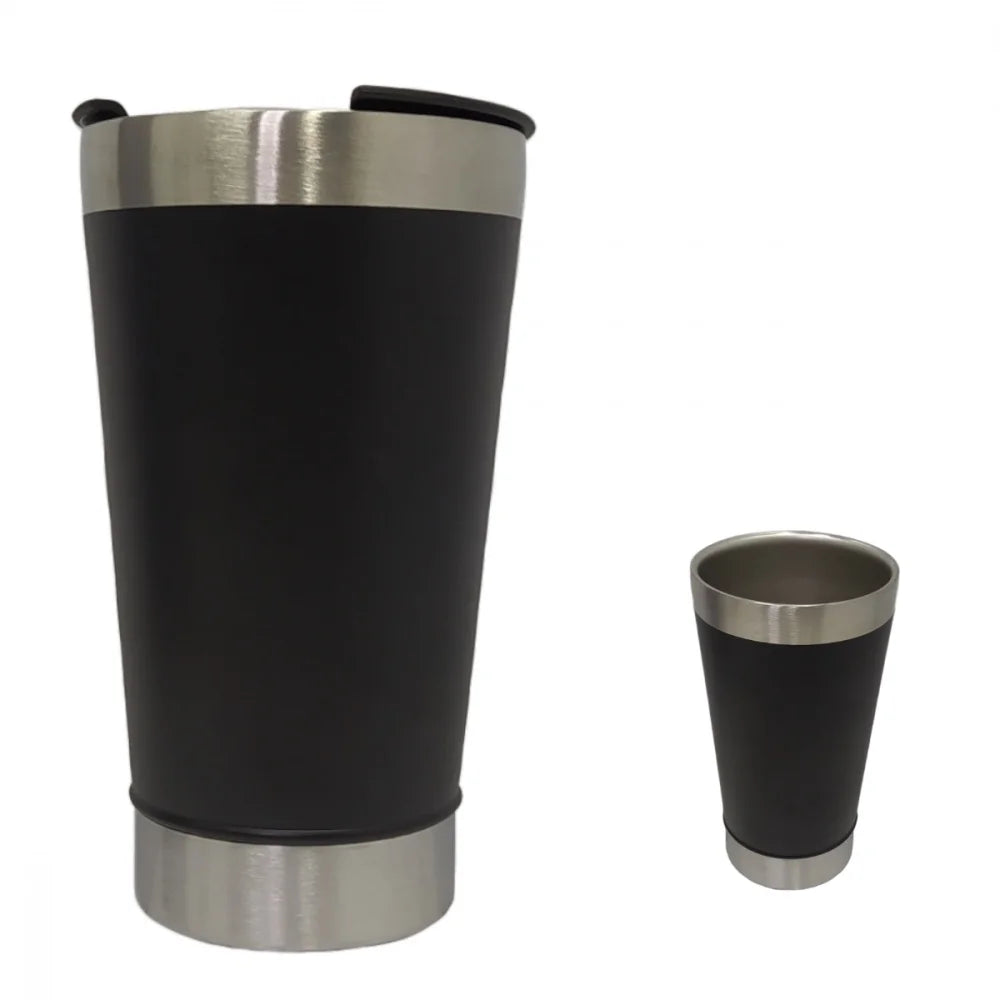 473ml (16 fl oz) Double-Wall Vacuum Insulated Travel Mug with Lid & Bottle Opener – Keeps Drinks Hot or Cold