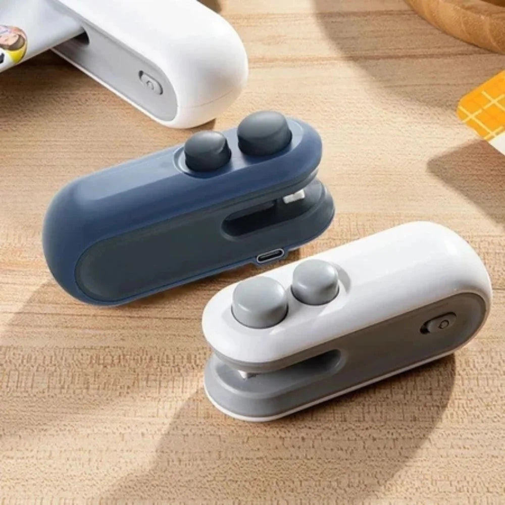 Mini USB Rechargeable Bag Sealer with Vacuum Function and Built-In Cutter