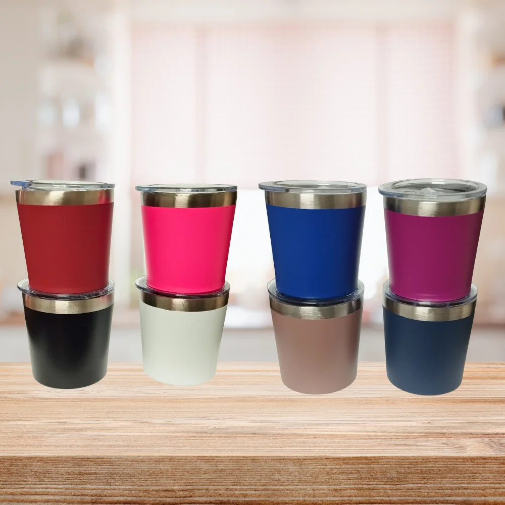 200ml (6.8 fl oz) Matte Stainless Steel Thermal Cuia Cup with Acrylic Lid