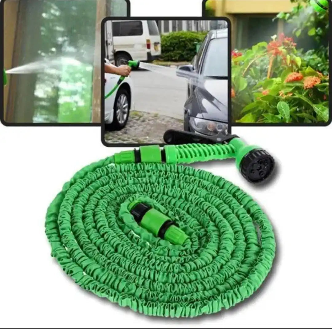 15 m (49 ft) Expandable Garden Hose – Flexible Elastic Water Hose with 8-Pattern Spray Nozzle