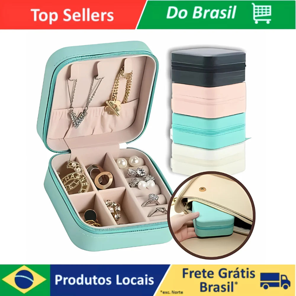 Portable Mini Travel Jewelry Box Compact Organizer for Earrings Necklaces Rings