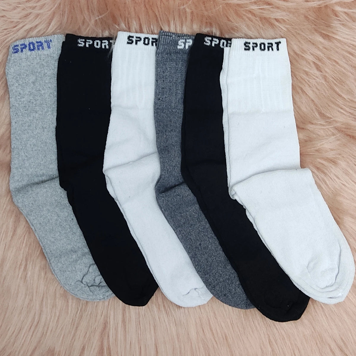 6-Pack Men's High-Crew Athletic Socks – Cotton Blend, EU 37–43