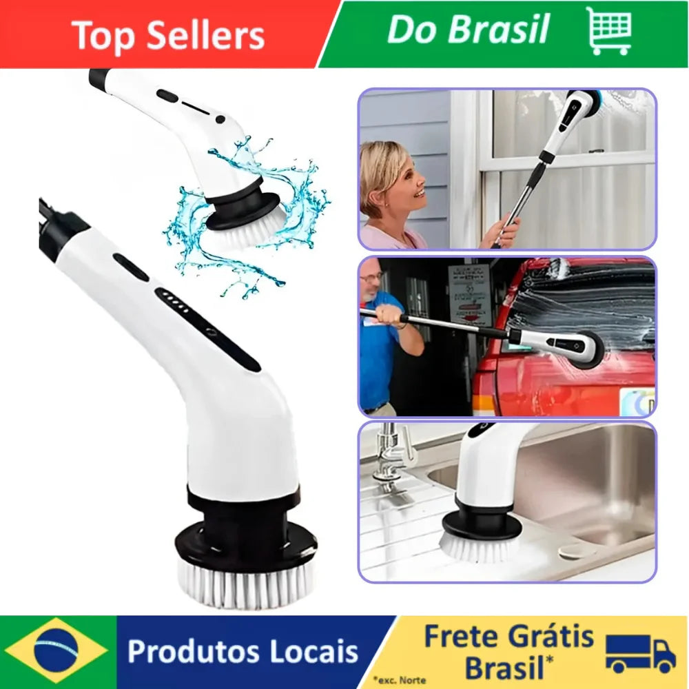 9-in-1 Rechargeable Electric Spin Scrubber, Cordless 360° Swivel Mop & Cleaning Brush for Bathroom, Kitchen, Floor, Car
