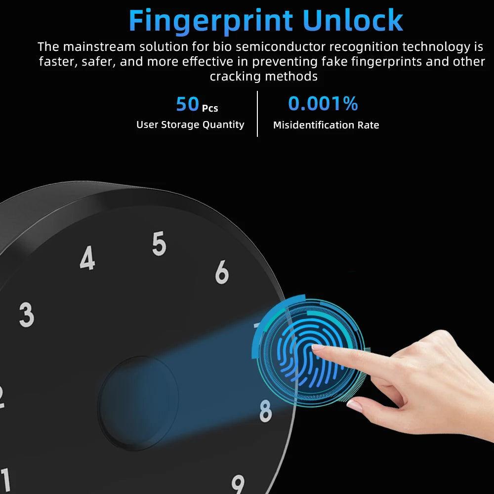 BLE Smart Electronic Door Lock with Wireless Fingerprint Keypad — Punch-Free No-Drill Installation