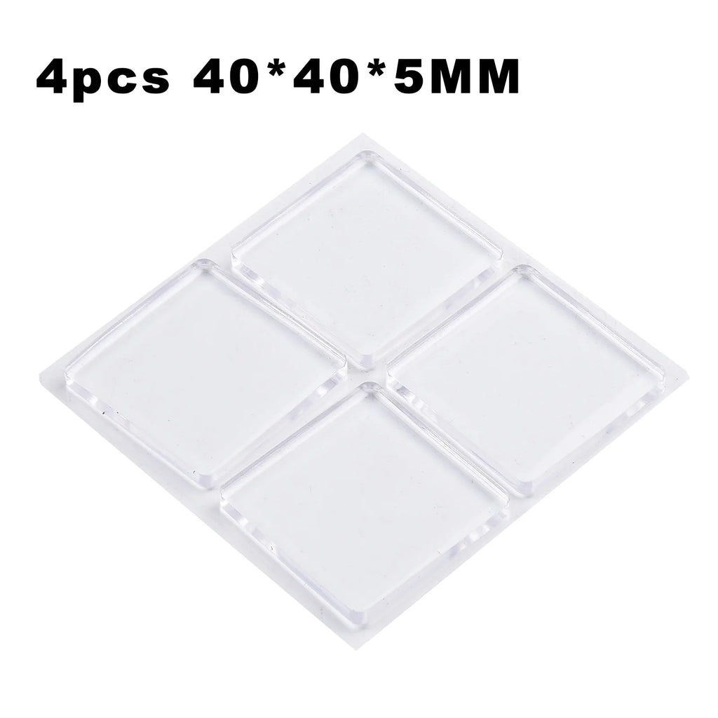 4-Pack Transparent Silicone Anti-Vibration Pads – Self-Adhesive Shock Absorbing Non-Slip Mats for Washing Machine & Appliances