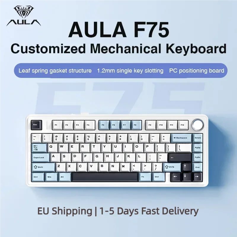 75% Hot-Swappable Mechanical Keyboard Wireless 2.4G Bluetooth USB-C Wired RGB Gasket Mount
