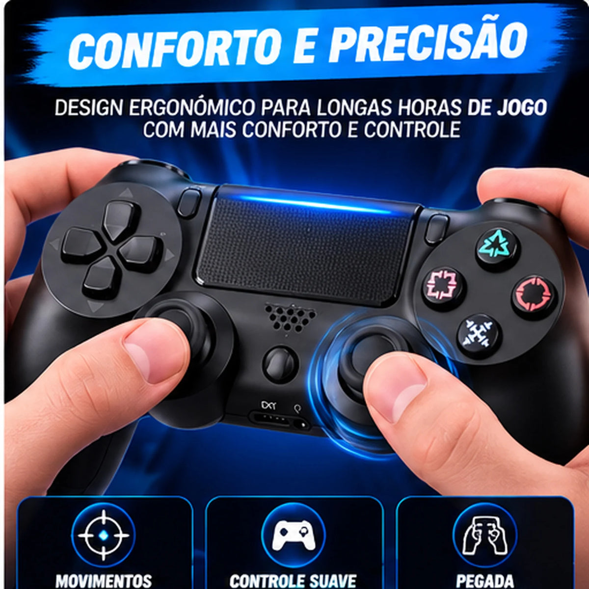 Wireless Bluetooth Gamepad Controller - Ergonomic Touchpad Gamepad for Console, PC & Mobile