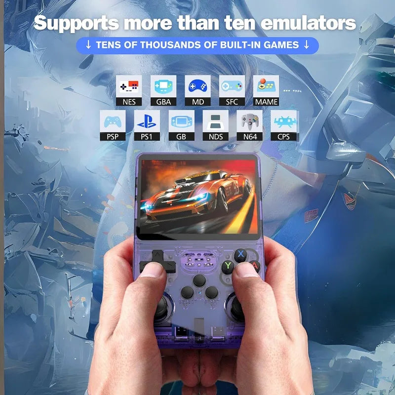 Retro Handheld Game Console 3.5-Inch (8.9 cm) IPS Screen Linux Portable Player, 15,000+ Games, Dual 3D Joysticks, USB-C