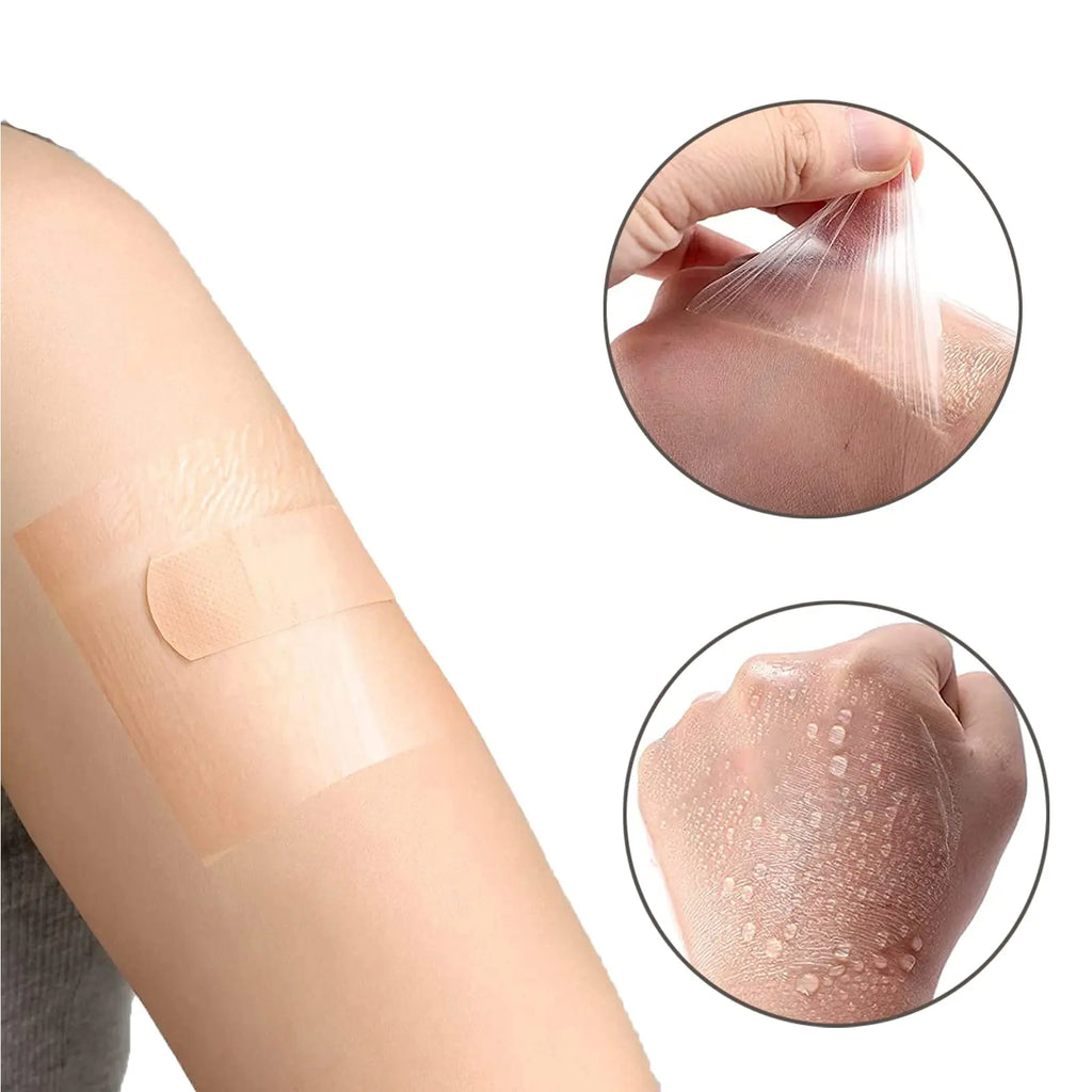 Waterproof Stretch Adhesive Bandage Clear Transparent Dressing Film for Tattoos, Shower & Swim — Disposable Cut-to-Fit