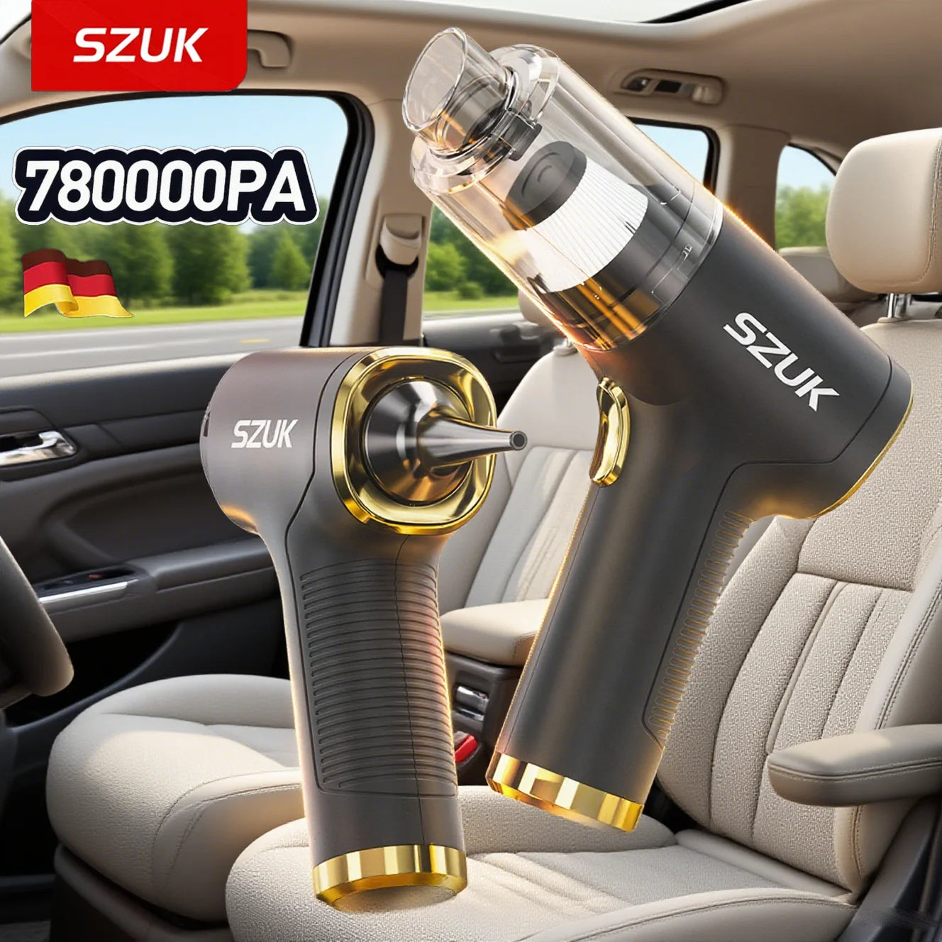 Mini Cordless Handheld Car Vacuum Cleaner 780000PA Portable Rechargeable Type-C for Car & Home