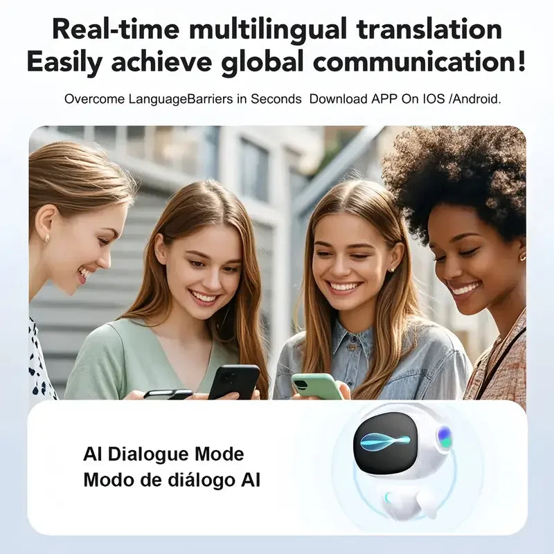 AI Translation Bluetooth Earphones — HD Audio, LED Battery Display, Touch Control & Charging Case for Sports & Commuting