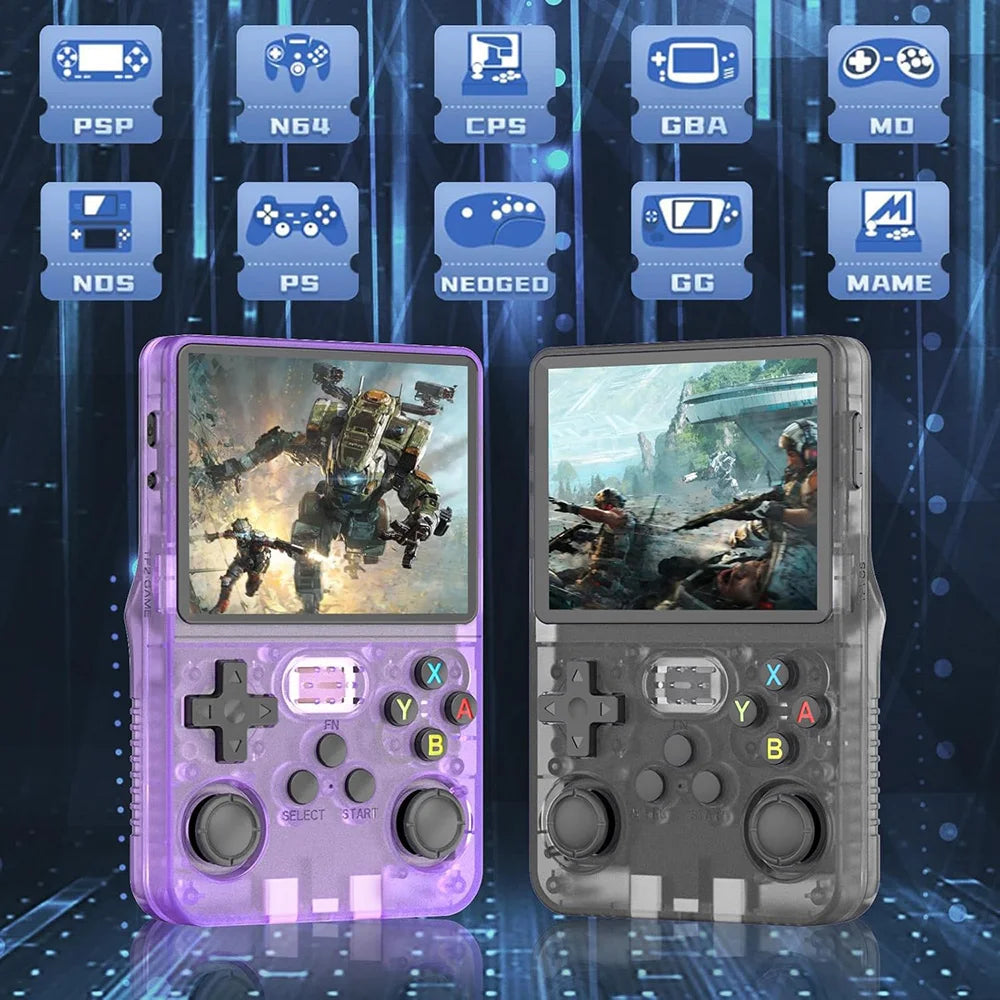 Retro Handheld Game Console 3.5-Inch (8.9 cm) IPS Screen Linux Portable Player, 15,000+ Games, Dual 3D Joysticks, USB-C