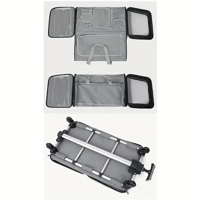 Extra Large Foldable Pet Trolley Carrier - Detachable Dog & Cat Travel Bag, 44 x 60 x 39 cm (17.3 x 23.6 x 15.4 in)