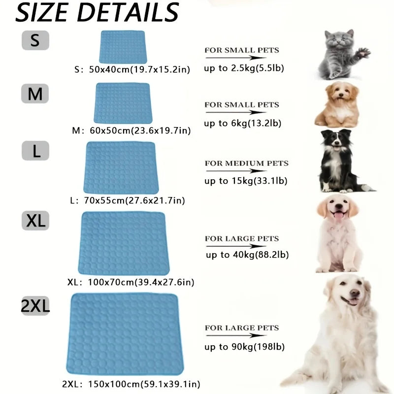 Dog Cooling Mat Self-Cooling Pet Bed Pad Extra Large Summer Cooling Pad for Dogs & Cats