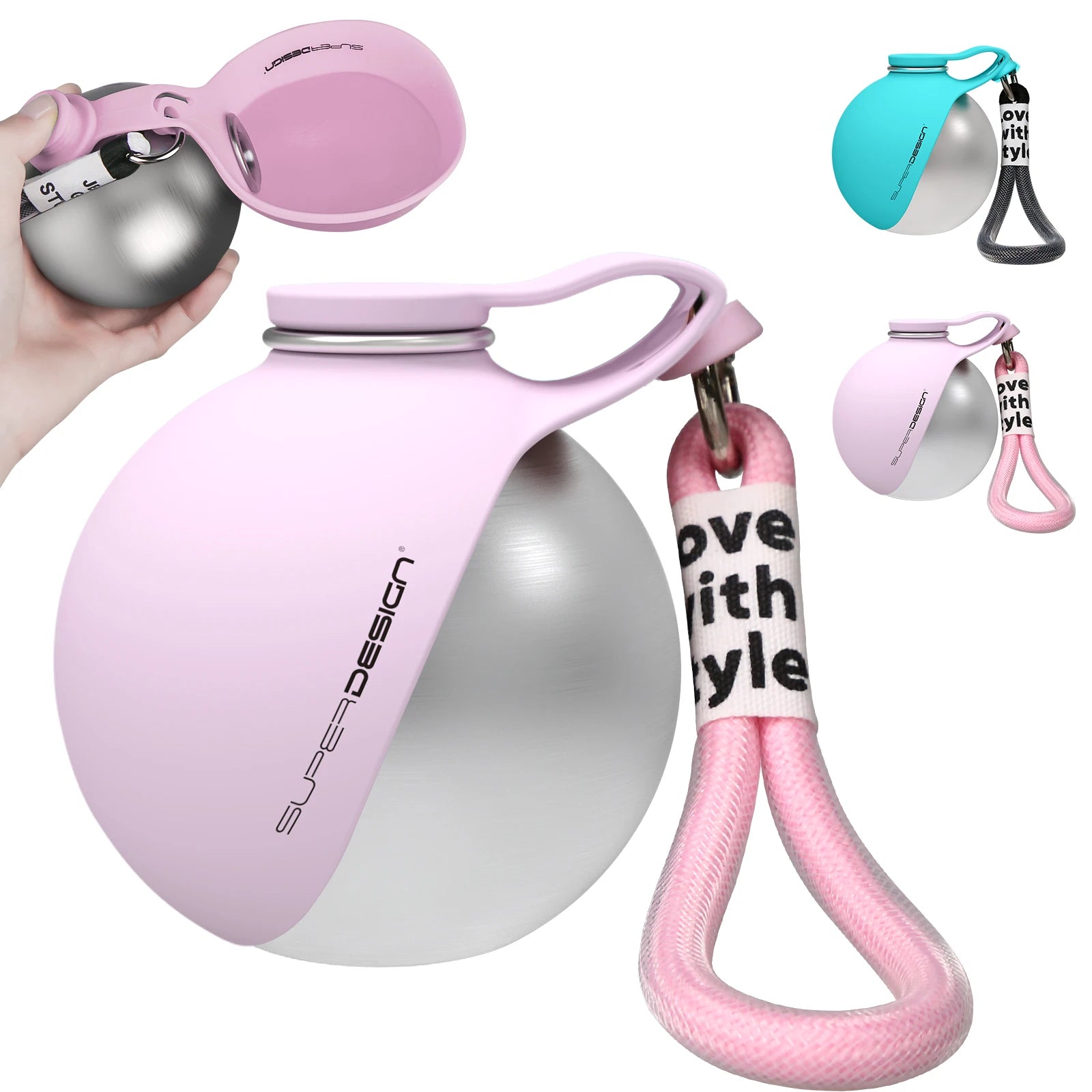 2-in-1 Portable Dog Water Bottle for Small Dogs – Leak-Proof Stainless Steel & Silicone Travel Bottle