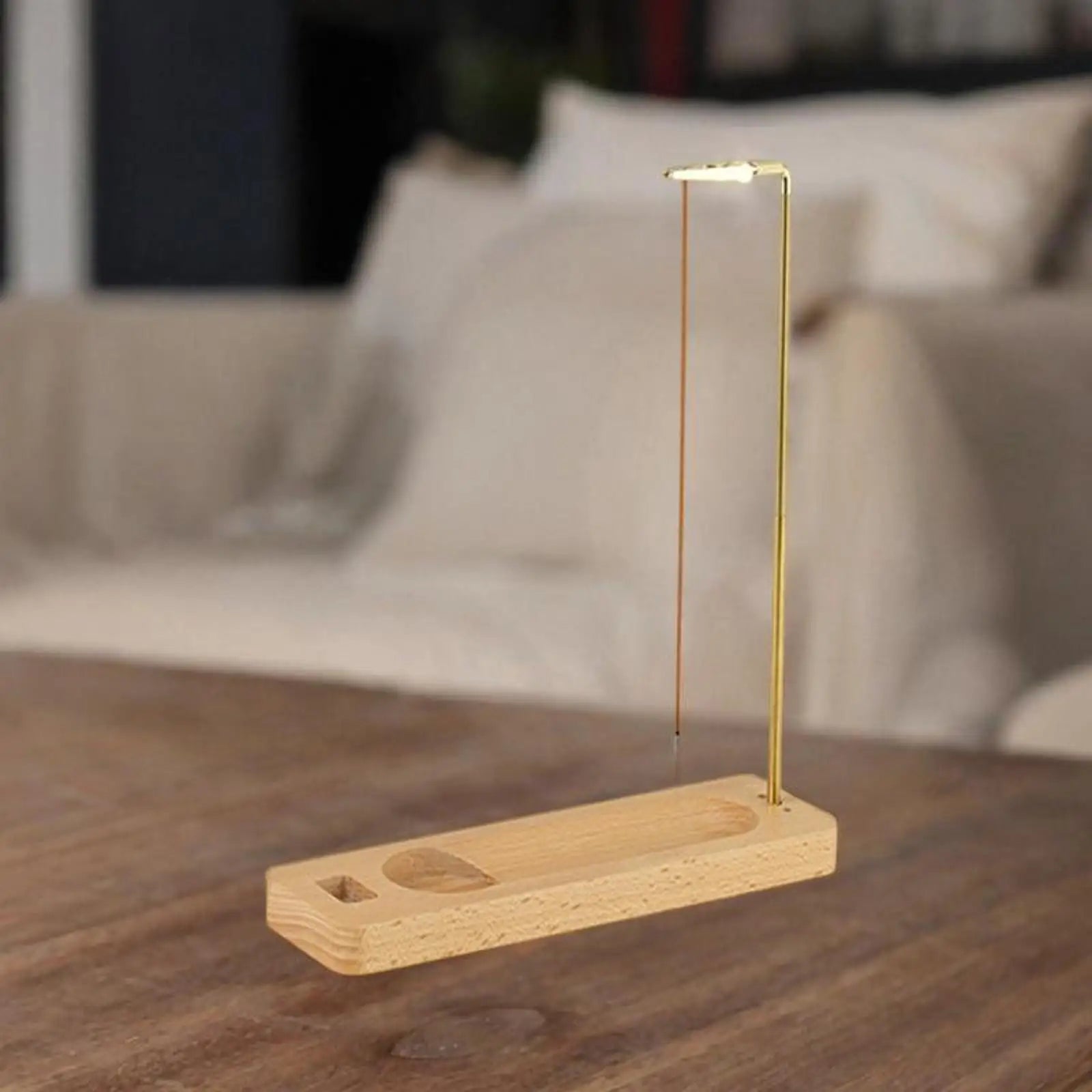Palo Santo and Incense Holder - Wooden & Metal Desktop Burner for Sage, Incense Sticks & Candles, Tabletop Centerpiece for Meditation & Home Decor
