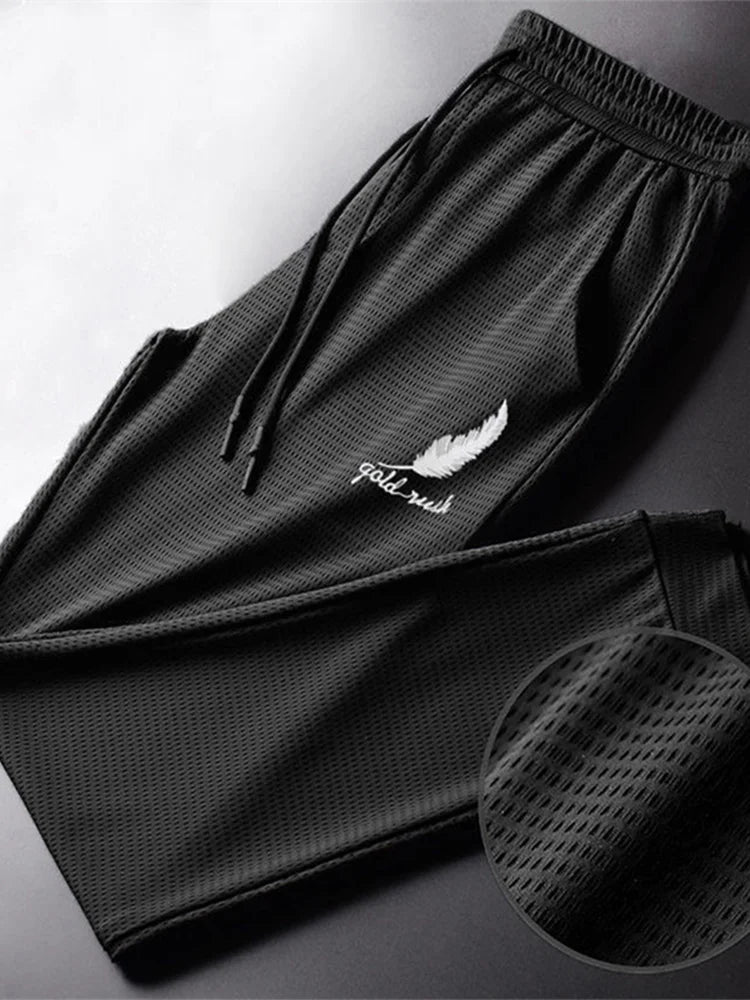 Men's Quick-Dry Lightweight Hiking & Running Pants Breathable Jogging Workout Trousers with Drawstring Ankle