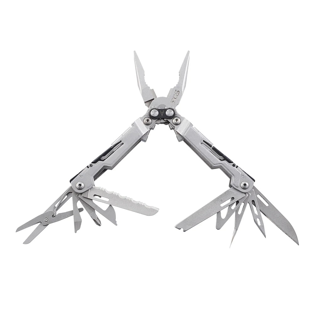 18-in-1 Pocket Tactical Multi-Tool with Folding Pliers & Knife - Compact EDC for Camping, Hiking & Survival