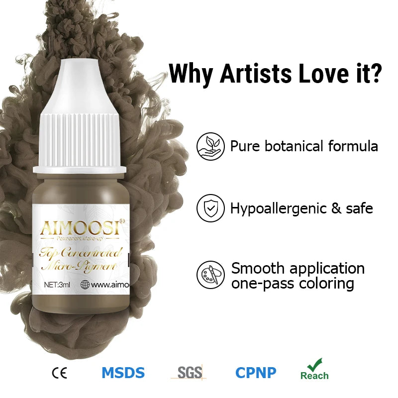 Microblading & Nano Brows Pigment – REACH Certified Permanent Makeup (PMU) Tattoo Ink, 3ml