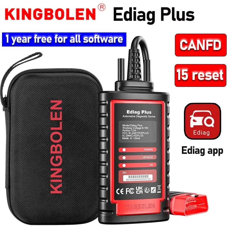 OBD2 Scanner with CAN-FD Support, ECU Coding & Bi-Directional Test — 16 Reset Functions, Bluetooth iOS/Android, Full-System Diagnostics