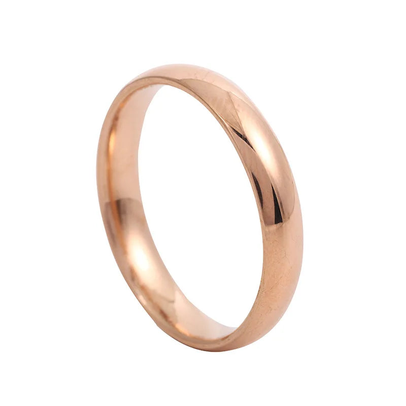 Unisex 6mm (0.24 in) Stainless Steel Wedding Band – High Polish Hypoallergenic Couples Ring (Steel, Black, Gold, Rose Gold)