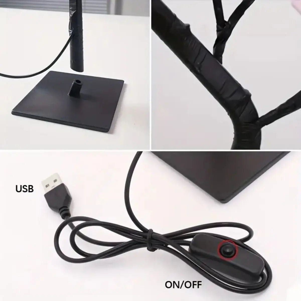 LED Rose Tree Lamp — DIY Branches Fairy Lights Night Light for Bedroom, Wedding & Valentine’s Day Decor, USB Table Lamp