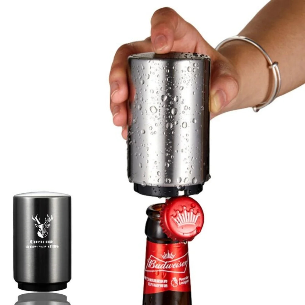 Automatic Stainless Steel Bottle Opener – Beer, Soda & Red Wine Cap Opener for Bar & Kitchen