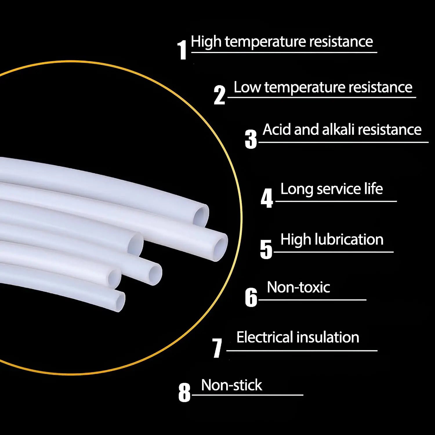 1M (3.28 ft) PTFE Bowden Tube White – Fits 1.75mm & 3mm Filament | ID 1–6mm / OD 2–8mm for V5 V6 J-Head Extruder
