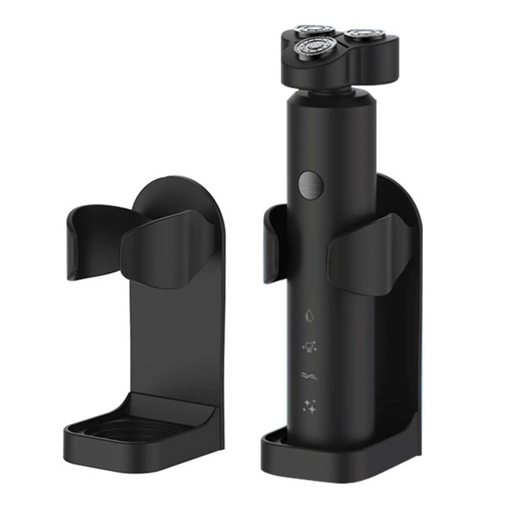 Self-Adhesive Wall-Mounted Shaver & Electric Toothbrush Holder – Razor Storage Rack (White/Black)