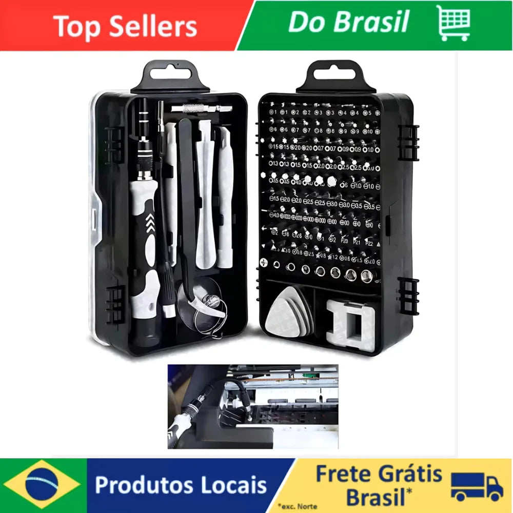 115-Piece Precision Tool Kit with Case for Smartphone, Laptop, and Electronics Repairs