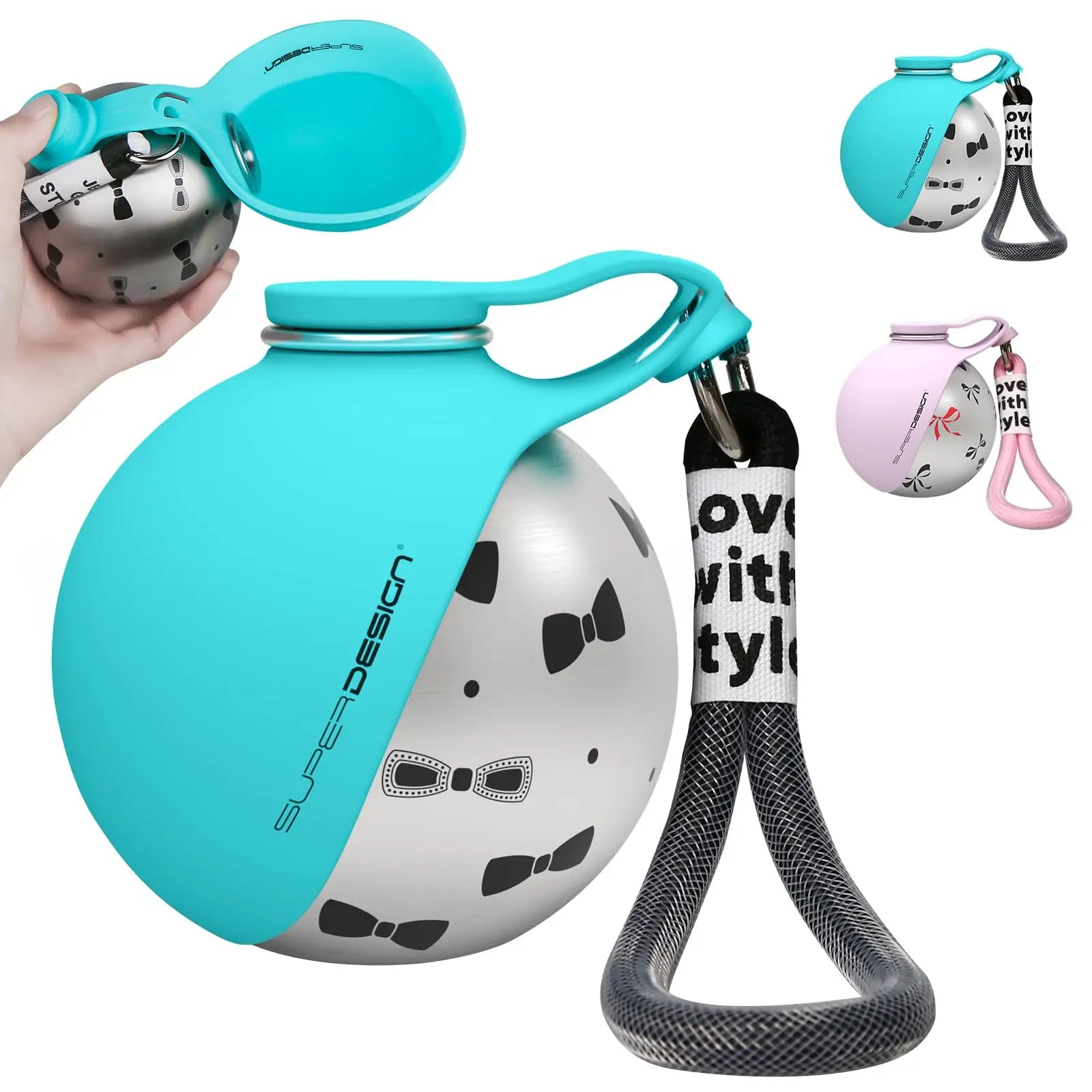 2-in-1 Portable Dog Water Bottle for Small Dogs – Leak-Proof Stainless Steel & Silicone Travel Bottle