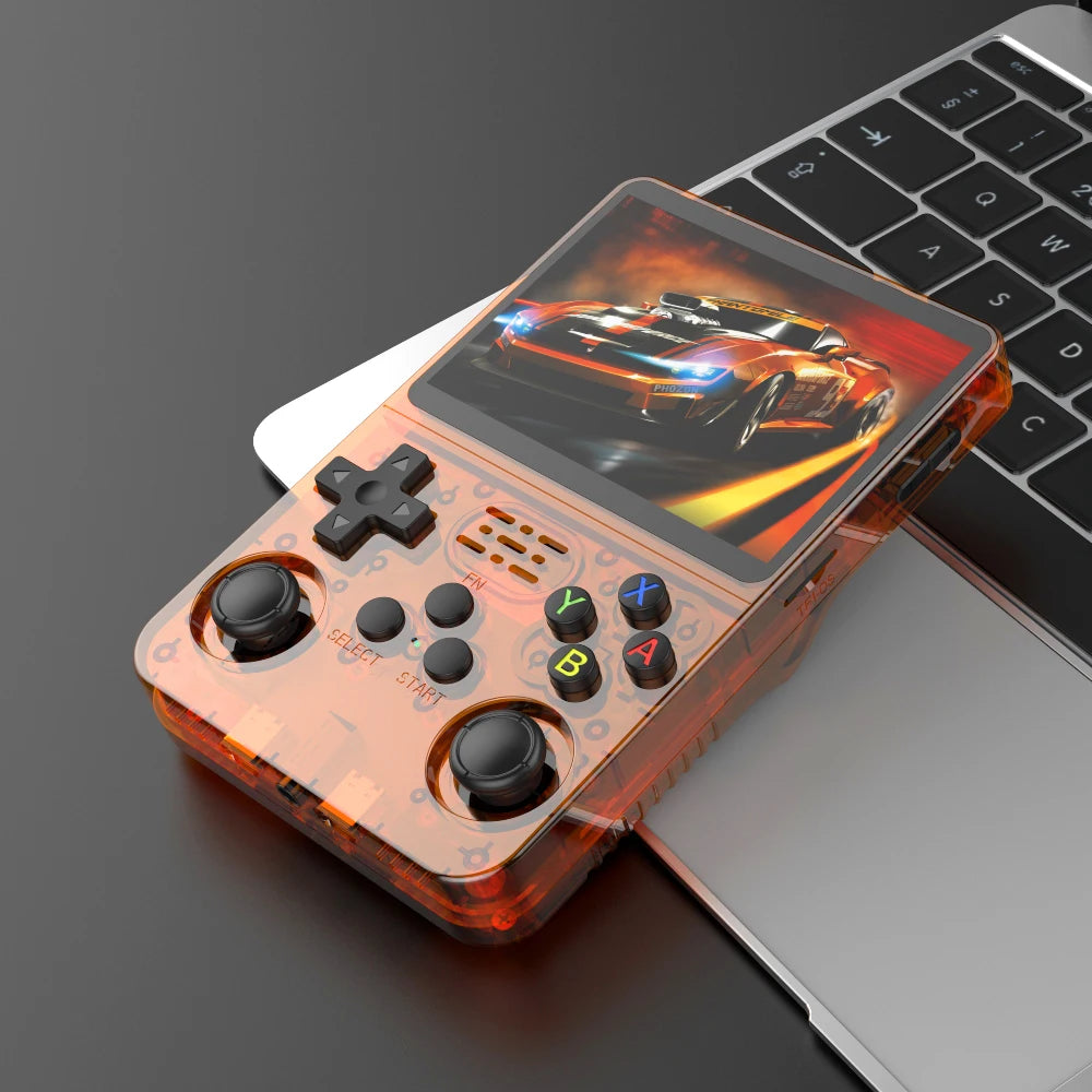 128GB Open-Source Linux Handheld Game Console 3.5-inch IPS Screen Orange - Portable Retro Pocket Player