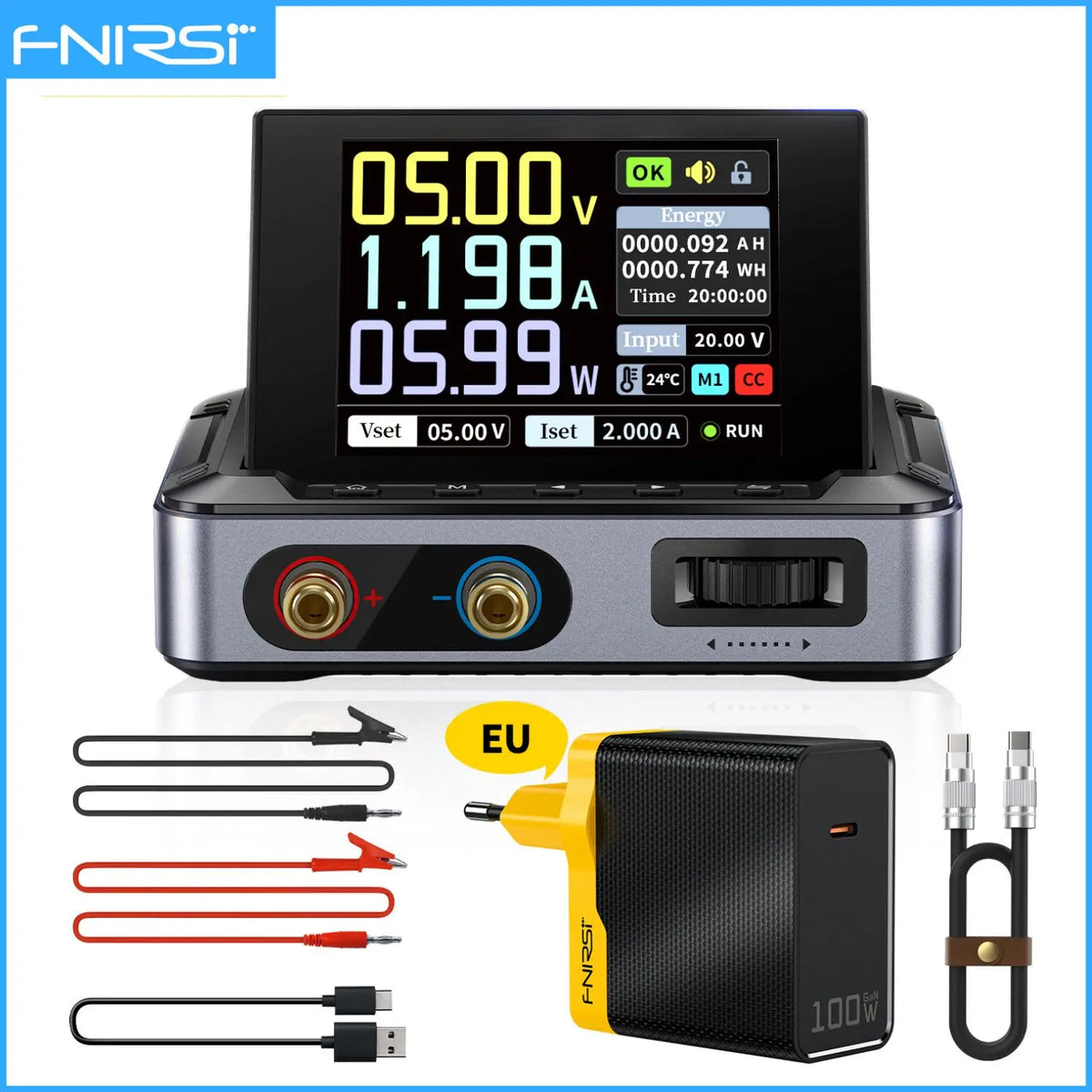Adjustable DC Power Supply 0–30V 0–5A 150W Mini Digital Bench Regulator Portable 2.8-Inch (71 mm) Display for Lab & CNC